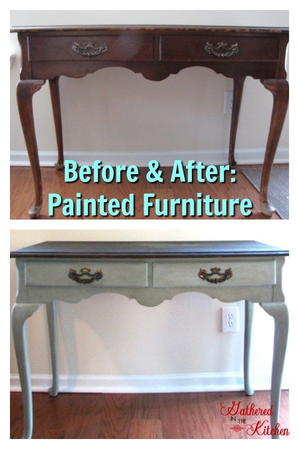 Table Redo: Stain & Paint | Gathered in the Kitchen