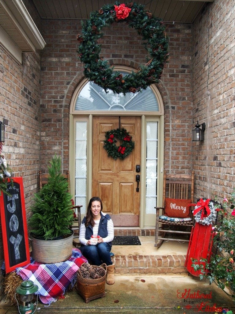 Easy Outdoor Christmas Winter Porch Decor - Gathered In The Kitchen