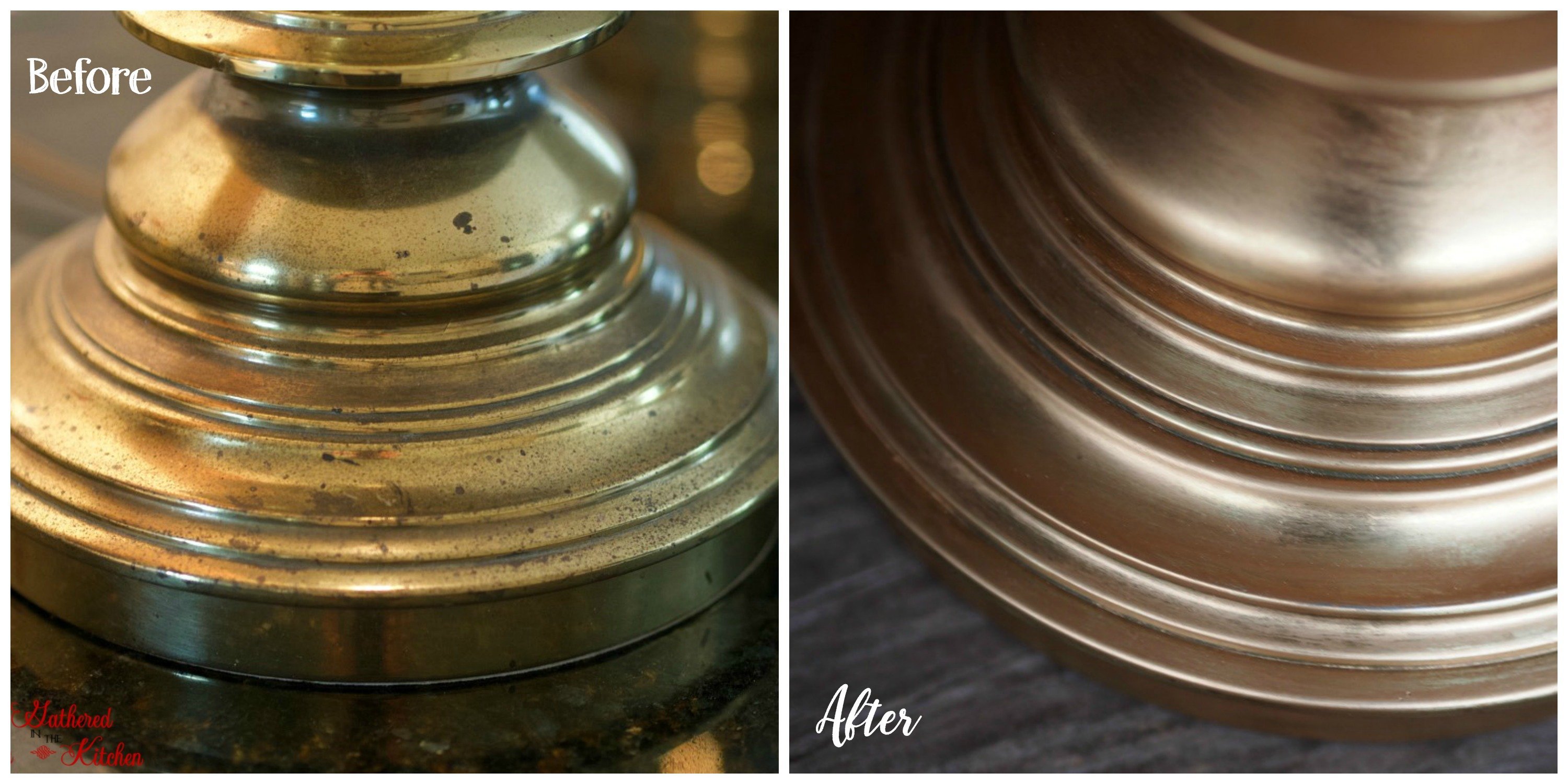 DIY Rubbed Gold Thrift Store Lamp Makeover Rub 'n Buff Tutorial