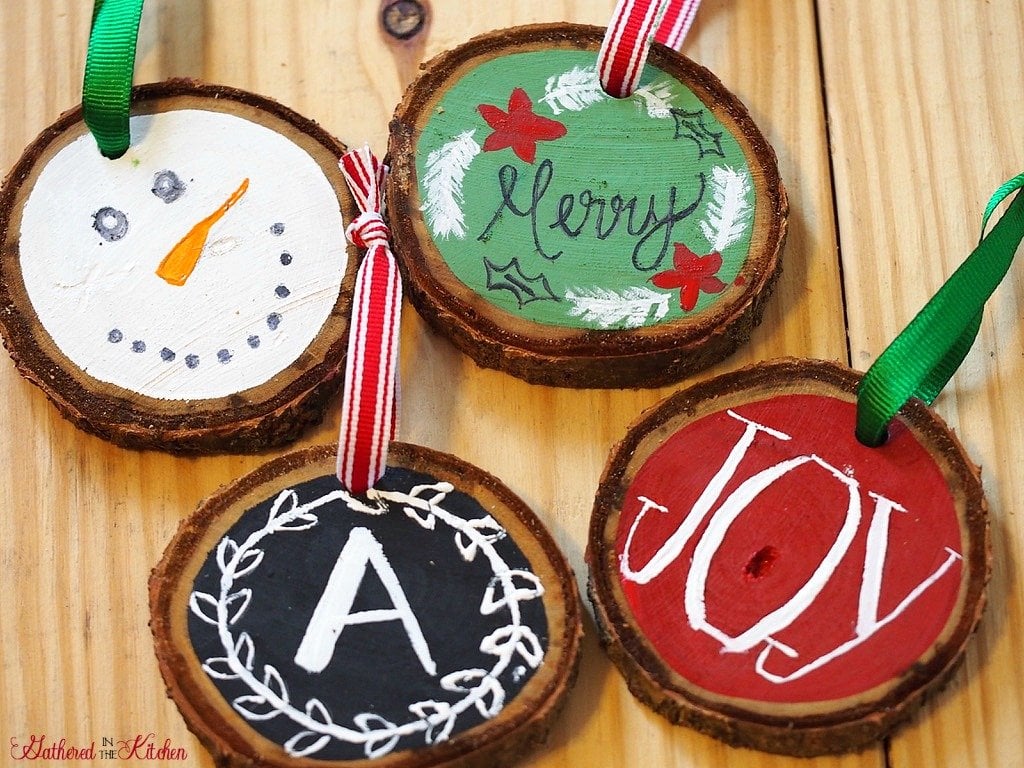 DIY Wood Slice Ornaments - House On Longwood Lane