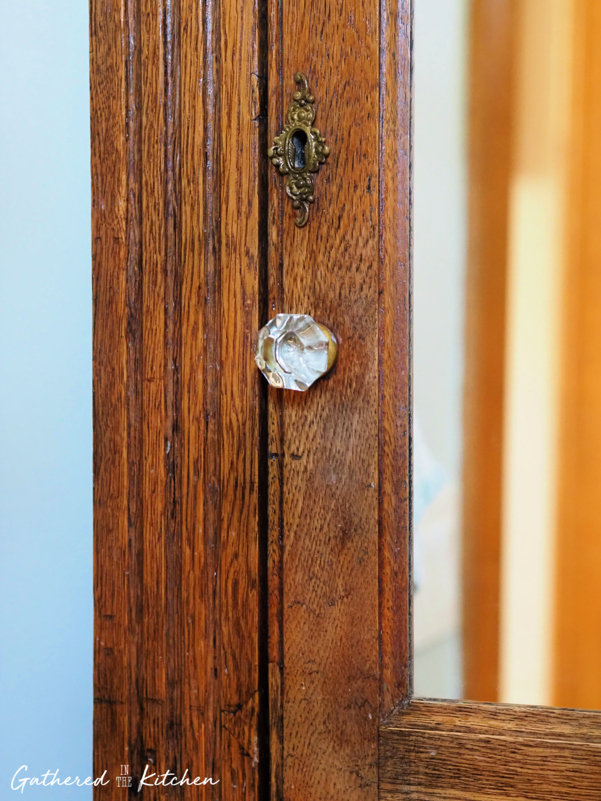 Powder Bathroom Antique Vanity Mirror | Gathered In The Kitchen