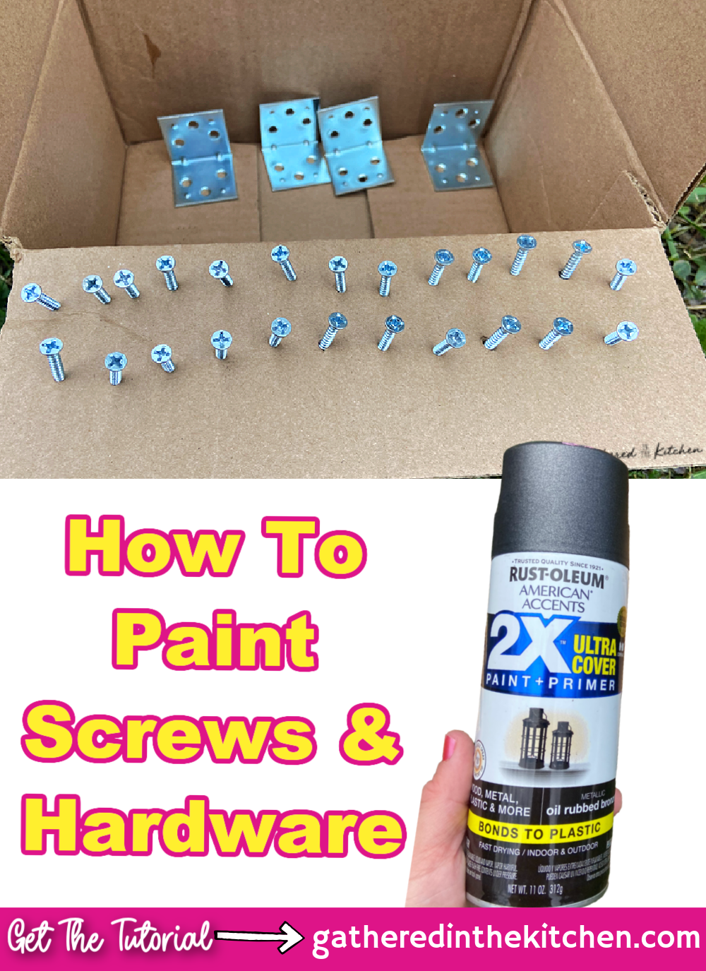 How To Paint Screws and Hardware Gathered in the Kitchen