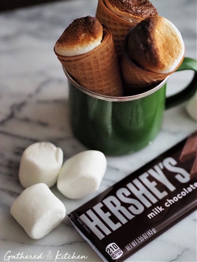 S'more Cones In The Oven | Gathered In The Kitchen