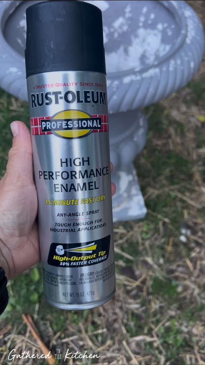 How to paint a flower pot urn with Rust-Oleum High Performance Enamel Spray Paint | Gathered In The Kitchen
