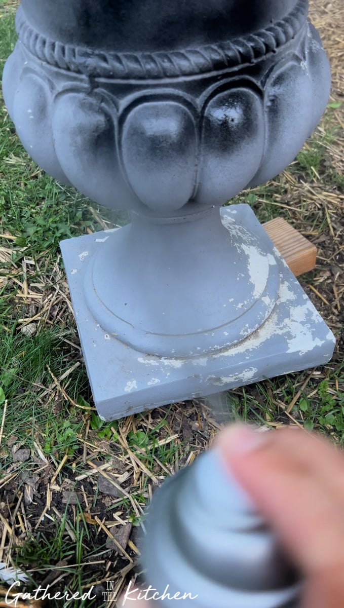 How to paint an outdoor flower planter urn